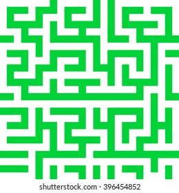 Green maze. Seamless pattern. Vector illustration. Can be used as background for games, software, clothing, fabrics, shirts and textiles