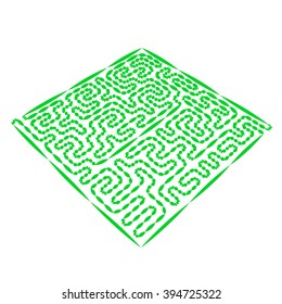 Green maze of vegetation. 3d isometry. vector illustration. 
