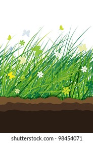 Green meadow, seamless pattern for your design
