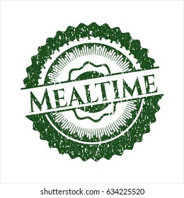 Green Mealtime grunge stamp