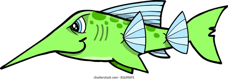 Grüne mittlere Schwertfisch-Vektorgrafik