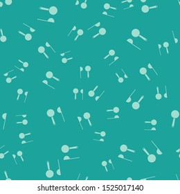 Green Measuring spoon icon isolated seamless pattern on green background.  Vector Illustration