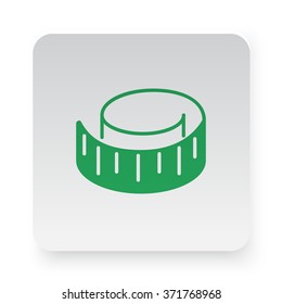 Green Measuring Tape icon on white app button