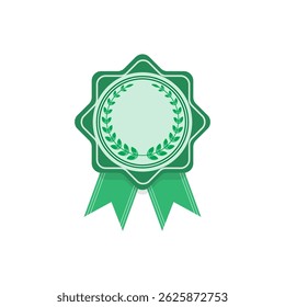 vetor de medalha verde sobre fundo branco