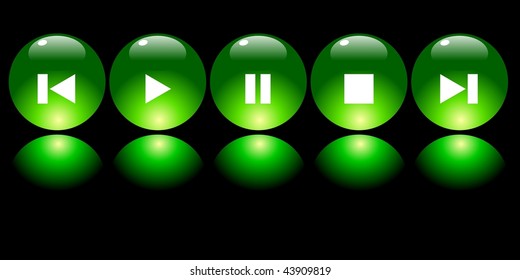 green media buttons