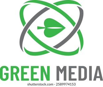Green Media Logo design template