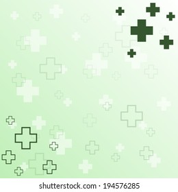 green medical background with cross icon pattern(vector)