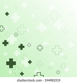 Green Medical Background And Cross Icon Pattern(vector)