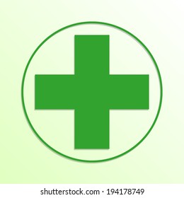 Green Medical Background With Cross Icon(vector)