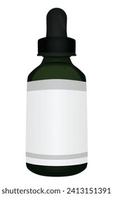 Green medical bottle. vector illustration