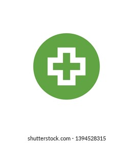 Green medical cross graphic design template vector illustration