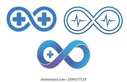 Green Medical and health care logo vector set design medical logo