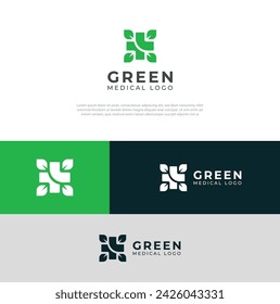 Diseño creativo del vector del logotipo de Green Medical.