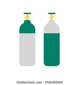 Green Medical Oxygen Tanks Vector Stock Vector (Royalty Free