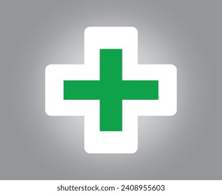 Green medical plus symbol logo icon editable vector isolated