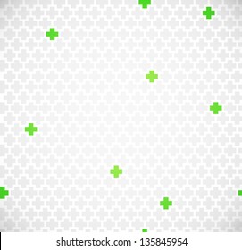 Green Medical Seamless Pattern With Crosses