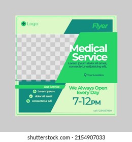 Green, Medical Service, Social MediaA4 health cover template design for medical report and brochure design, flyer, flyer decoration for printing and presentation vector illustration, EPS 8-10 