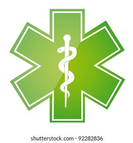 green medical sign isolated over white background. vector