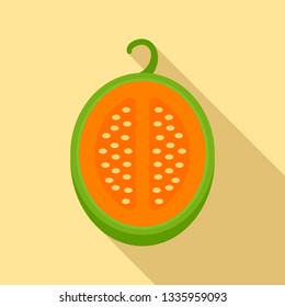 Green melon icon. Flat illustration of green melon vector icon for web design
