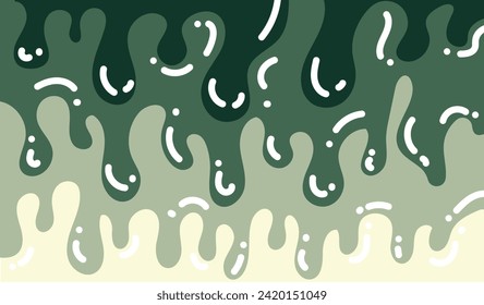 Green melted liquid design background with white lines.