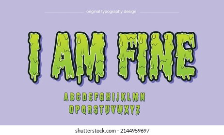 green melting drip horror zombie typography