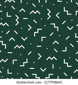 Green Memphis Design Seamless Pattern.