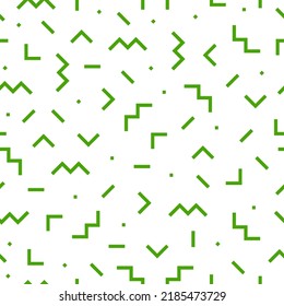 Green Memphis Design Seamless Pattern.