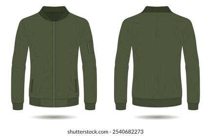 Green men bomber jacket mockup