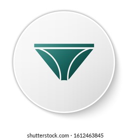 Green Men underpants icon isolated on white background. Man underwear. White circle button. Vector Illustration