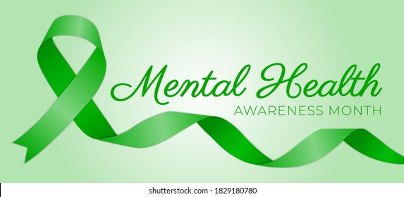 Green Mental Health Awareness Month Background Stock Vector (Royalty ...