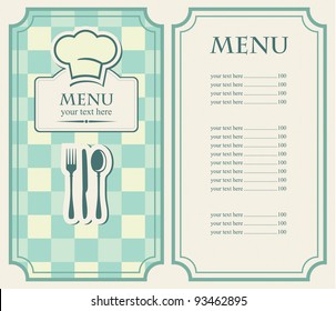 Green Menu For A Cafe Or Restaurant