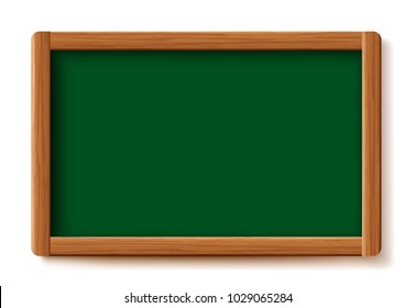 Green menu chalkboard. Wood board  frame isolated on white background. Vector illustration design