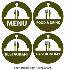 Green menu icon set vector