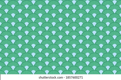 green mermaid texture. Fish skin background vector illustration. mermaid tail and mother of pearl seamless pattern. 