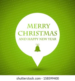 green merry christmas speech bubble. christmas concept
