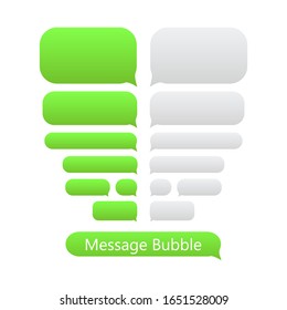 Green Message Blasen Symbole für den Chat. Vektorillustration-Nachrichtenblasen-Design-Vorlage.