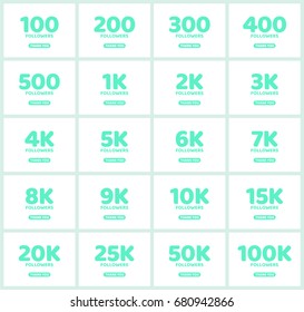 Green message to followers. Followers a Thank You