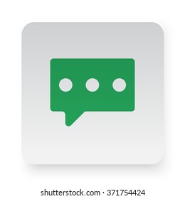 Green Message icon in circle on white app button