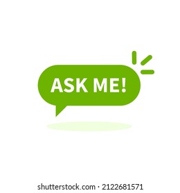 green message talk box like ask me icon. flat simple trend modern logotype graphic design web element isolated on white background.