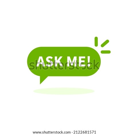 green message talk box like ask me icon. flat simple trend modern logotype graphic design web element isolated on white background.