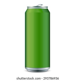 Green Metal Aluminum Beverage Drink Can 500ml. Ready For Your Design. Product Packing Vector EPS10  svg