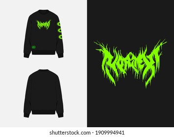 green metal band typography gore tshirt tamplate