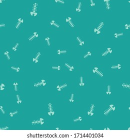 Icono de tornillo metálico verde aislado sin fisuras en fondo verde. Ilustración vectorial