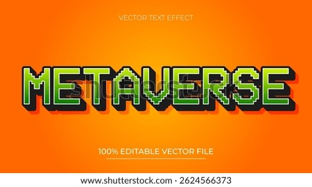 Green Metaverse Vector Editable Text Effect Template With Pixel Font Style
