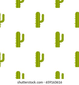 Green mexican cactus pattern seamless for any design vector illustration