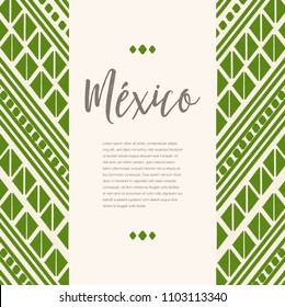 Green Mexican Embroidery Style Composition – Copy Space