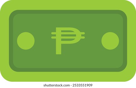 Green mexican peso note icon currency finance illustration