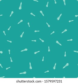 Green Microphone icon isolated seamless pattern on green background. On air radio mic microphone. Speaker sign.  Vector Illustration
