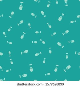 Green Microphone icon isolated seamless pattern on green background. On air radio mic microphone. Speaker sign.  Vector Illustration