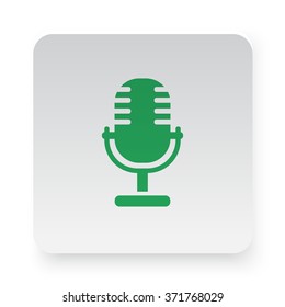 Green Microphone icon on white app button